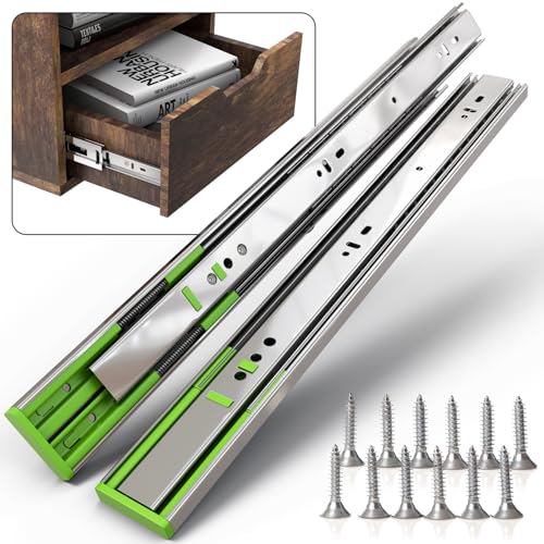 5 Pairs | 18" Heavy Duty Soft Close Cabinet Drawer Slides | 150 lbs Load Capacity | Mount Drawer Runner | Garage Kitchen Living Room Tool Box | Self Closing Glide Rails Parts - size: 18 Inch