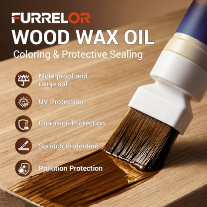 Wood Stain Sealer 135ml/5.3oz Water Based Walnut Wood Stain in One Brush - color: Teak
