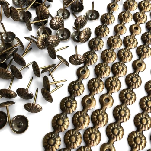 10Meters Upholstery Tacks Strips/Nailhead Trims(G:11mm Brass Flower) - color: Brass Flower, size: 11mm