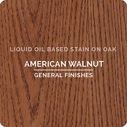 General Finishes Oil Based Penetrating Wood Stain, 1/2 Pint, American Walnut - color: American Walnut, size: 1 Half-Pint