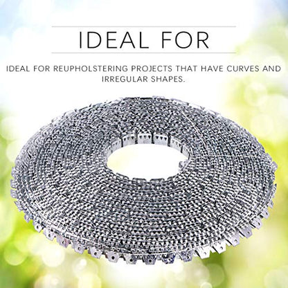 65 ft Flexible Metal Tack Strip Three-Tooth Upholstery Premium Heavy Duty Curve Ease Grip for Furniture, Chairs, Sofa, Bed Repair - size: ys/m