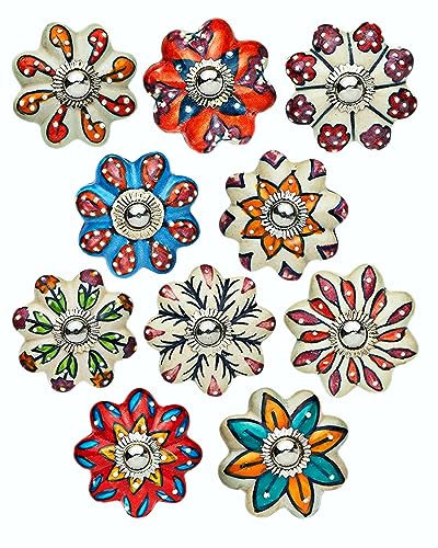 Ceramic Cabinet Colorful Knobs for Kitchen, Cabinet, Drawer, Wardrobe Set of 10 (Multi) - color: Multicolor