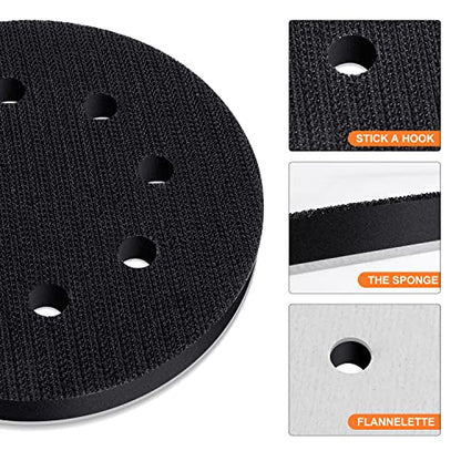 POLIWELL 5 Inch 8-Hole Interface Pad for Orbital Sander, Hook & Loop
