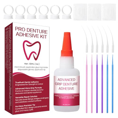 Dental Lab Instant Bonding Dental Glue for Dentures & Lab Tools - Fast-Setting in 15-60 Sec | Crack Repair & Gap Filling | Long-Lasting Hold (Days to Weeks) – 1oz