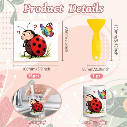 Peacoblue Ladybugs Rub On Transfers for Craft, Transfer Sticker - style: Ladybugs