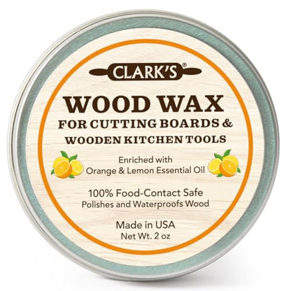 CLARK'S Wood Butter Cutting Board Wax, 2 oz - Citrus Scent - Food Safe