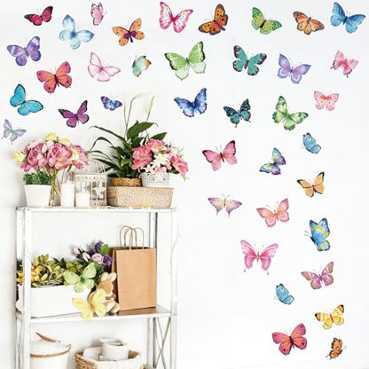 Butterfly Wall Decals, 8 Sheets 76 Pcs - color: Butterfly