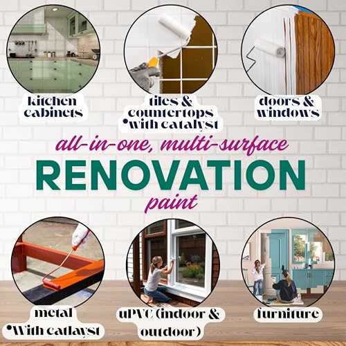 Aquacool Trend MAC All-in-One Furniture Paint – No Sanding No Primer, Chalk Paint for Cabinets, Wood, Tile & Countertops | Self-Leveling Matte | 16.9 fl oz, 53 sq ft| 1019 Grey Beige - color: RAL 1019 Grey Beige