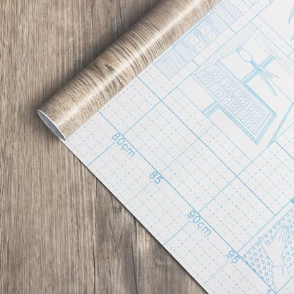 GloryTik 393.7"X17.7" Grey Brown Wood Grain Contact Paper Faux Wood Peel and Stick Wallpaper Wood Removable Self Adhesive Waterproof Wallpaper - color: Grey Brown, size: 17.7" x 393.7"