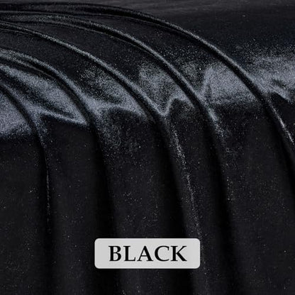 Black 2‑Way Stretch Velvet Fabric 1 Yard 60 Inch Wide - color: Black, size: 1 Yard