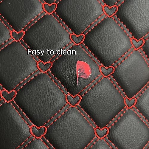 Quilted Foam Vinyl Fabric Heart Pattern with 0.23" Sponge Backing Faux Leather Fabric for Car Headliner, Furniture Upholstery, Headboards,Diamond 2" x 3" (Heart) - color: Heart