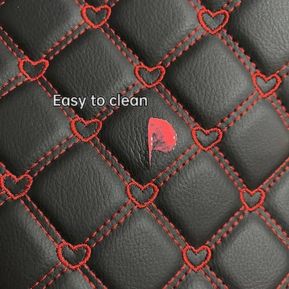 Quilted Foam Vinyl Fabric Heart Pattern with 0.23" Sponge Backing Faux Leather Fabric for Car Headliner, Furniture Upholstery, Headboards,Diamond 2" x 3" (Heart) - color: Heart