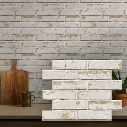 3D Peel and Stick Faux Brick Wall Panels 15.7" x 11.8" 10-Pack - color: BRICK-K