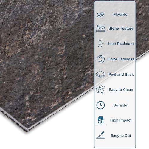 40-Sheet Flexible Stone Peel and Stick Backsplash Tile, 3" x 11.8" Oxide MCM Modified Clay Material Wall Covering, Subway Texture Self-Adhesive Wall Tiles for Kitchen Bathroom Fireplace - color: Oxide