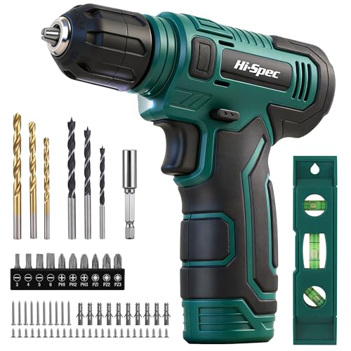 Hi-Spec 8V USB Power Drill Driver Bit Set with Hanging Kit for DIY, Green - color: Green, size: 75PCS