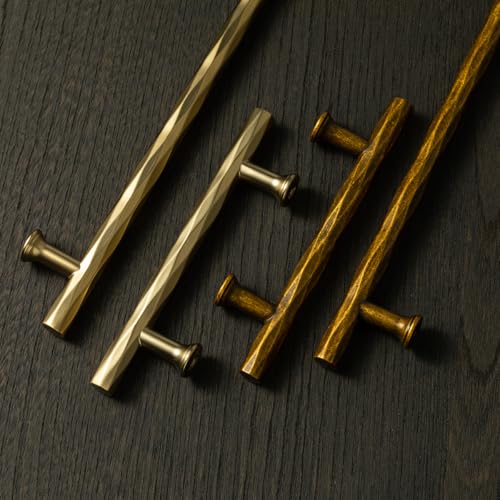 5.04" c-c Champagne Bronze Cabinet Pulls Hammered Drawer Pulls Zinc Alloy - color: Champagne Bronze, size: 5.04"(128mm) Center to Center