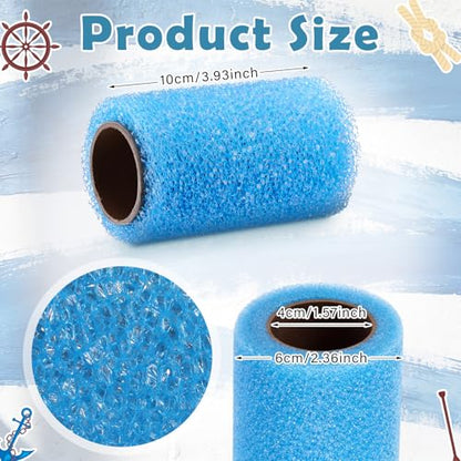 3 Pcs 4" Blue Foam Textured Rollers Washable Small Textured Paint Roller - size: 4 Inch
