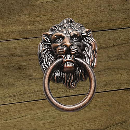 Murtenze Antique Lion Head Cabinet Knobs, Copper Tone, 12 Pieces - color: Copper, Lion