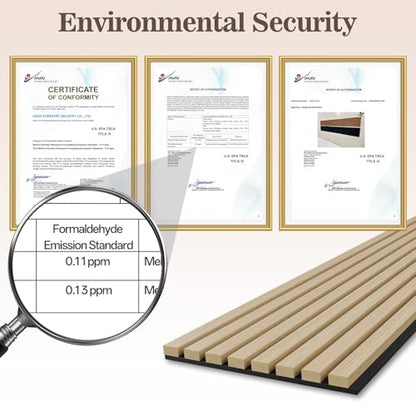 4 Pack Acoustic Wood Panels for Wall 94.48" x 12.79" Soundproof - color: Oak, size: 94" x 12" (4 PCs)