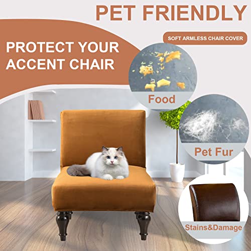Eco-Ancheng Armless Chair Slipcover Removable Armless Accent Chairs Covers Washable Armless Slipper Chair Slipcover Printed Armless Chair Furniture Protector Covers for Living Dining Room Hotel - color: A33