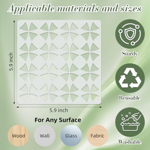 Geometric Texture Stencils for Crafts Reusable 16Pcs Stencils(5.9X5.9 Inch) - color: Texture 24