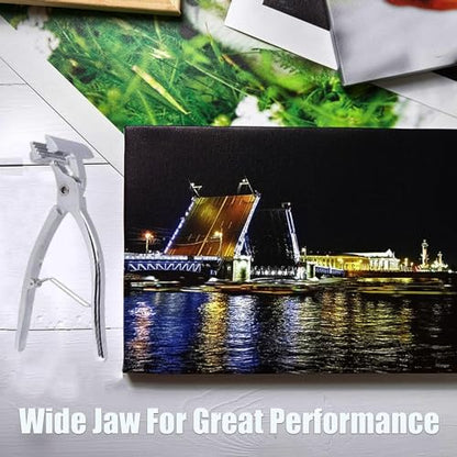 6cm Wide Canvas Pliers, Zinc Alloy Canvas Stretching Plier 2 3/8 Inch with Spring Return Handle Professional Stretching Artist Oil Painting Tools