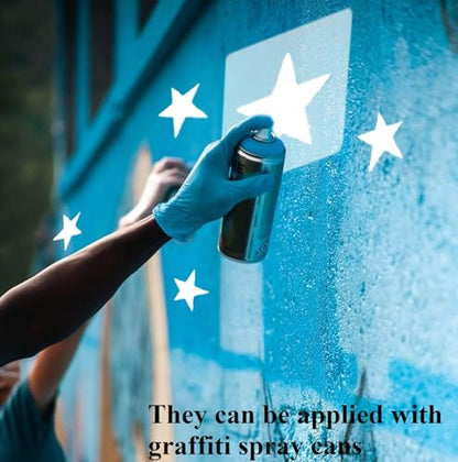 5pcs Reusable Painting Stencils,Plastic Art Craft Templates on Wood Wall Fabric Paper Home Décor DIY 4" to 12" (Star) - color: Star
