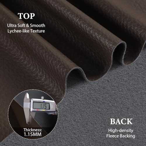 Faux Leather Fabric 1.15MM Thick Marine Vinyl Fabric by The Yard, 10 Yards - color: Dark Brown, size: 10 Yards