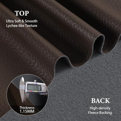 Faux Leather Fabric 1.15MM Thick Marine Vinyl Fabric by The Yard, 10 Yards - color: Dark Brown, size: 10 Yards