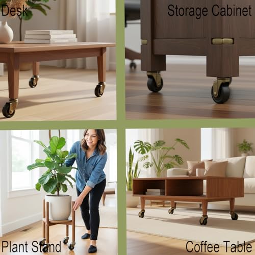 2.0 Inch Antique Caster Wheels, Furniture Caster 5/16 Inch x 1-1/2 Inch (8 x 38mm) for Furniture Sofa Chair Cabinet Set of 4 - style: 2.0 inch no Brake