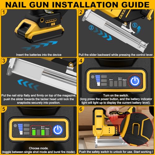18 Gauge Cordless Brad Nailer for Dewalt 20V MAX Battery (No Battery)