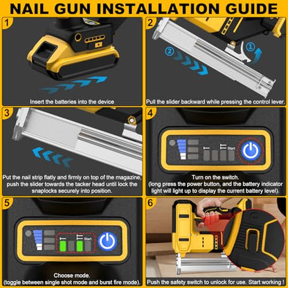 18 Gauge Cordless Brad Nailer for Dewalt 20V MAX Battery (No Battery)