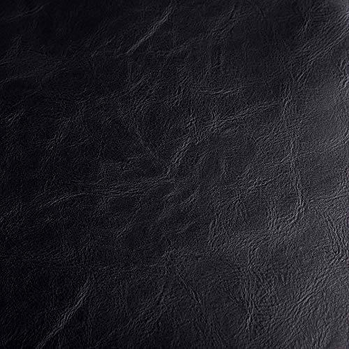 Premium Faux Leather Upholstery Fabric 1.2mm Thickness，Waterproof Upholstery Leather Distressed Bark Fabric(Black,Pre-Cut 36"x54") - color: Black, size: 36"x54"
