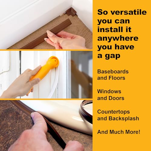 InstaTrim Flexible, Self-Adhesive Caulk Strip Sealant, 3/4" x 10', Brown - color: Dark Brown, size: 3/4 in x 10 ft