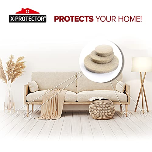 X-Protector 357 pcs Beige Felt Furniture Pads - Hardwood Floor Protectors - size: 357 PCS Beige