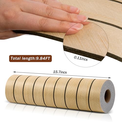 118" x 15.7" Peel and Stick Slat Wall Panel – Self-Adhesive 3D Wood Grain Wall Panels Waterproof PVC Fluted Paneling Wood Wallpaper for Living Room Ceiling Decor