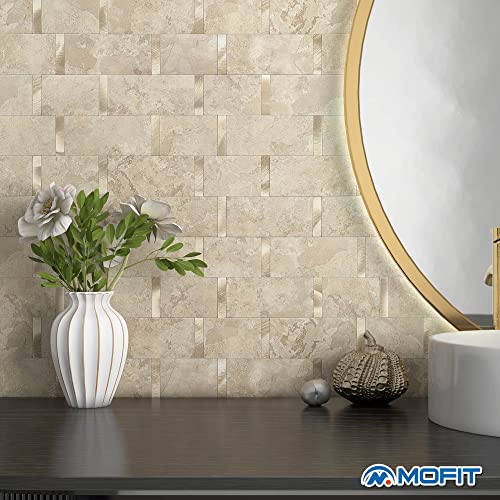 Subway Backsplash Peel and Stick Backsplash Tile Rust Beige 10pcs - color: Rust Beige, size: 10sheets