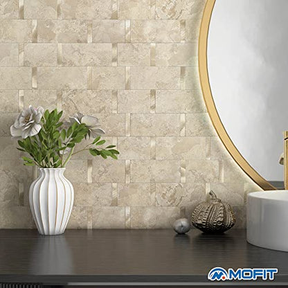 Subway Backsplash Peel and Stick Backsplash Tile Rust Beige 10pcs - color: Rust Beige, size: 10sheets