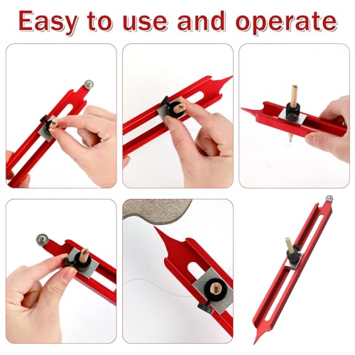 Contour Gauge Scribe Tool, Precise Profile Scribing Ruler with Adjustable Pencil Holder, Aluminum Alloy Woodworking Edge Corner Measuring Profile Duplicator Contour Gauge for Tiles Carpenter