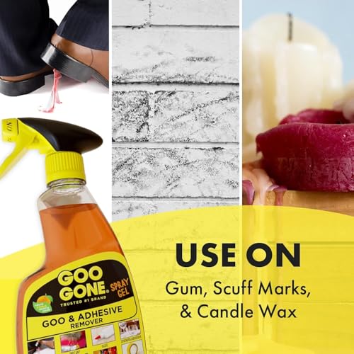 Goo Gone Adhesive Remover Spray Gel 12 Oz with Scraper, Surface Safe - size: 12 Fl Oz (Pack of 1)
