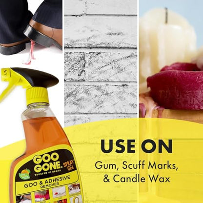 Goo Gone Adhesive Remover Spray Gel 12 Oz with Scraper, Surface Safe - size: 12 Fl Oz (Pack of 1)