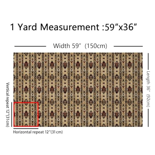 Feelyou 10 Yards Geometric Southwestern Tribal Native American Indian Design Soft Flannel Polyester Upholstery Fabric By The Yard - color: Multi410, size: 10 Yards