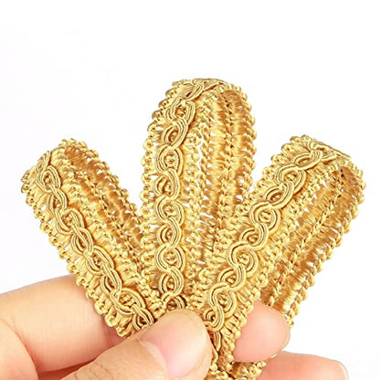 6.5 Yard Handmade Basic Trim,0.59" Diameter Gimp Braid-Gold - color: gold, size: 6.5