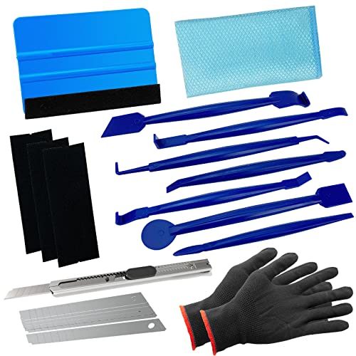 Spanno Vinyl Wrap Tool Kit for Cars, Window Tint Tools Includes Squeegees - color: blue