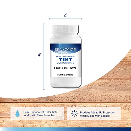 Seal-Once Semi-Transparent Color Tints - Light Brown Liquid Wood Treatment - Multi-Surface Concentrate in a Bottle - color: Light Brown