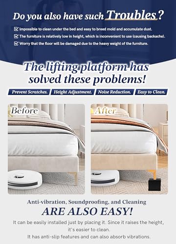 EclatBain Rectangular Adjustable Bed Risers 3&4.3 Inch, 4000 lbs, 4 Pack - color: Rectangle-4 Pack-white, size: 2 Layer(3inch)