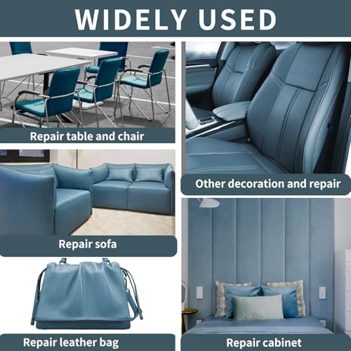 Lifeshoon Leather Repair Patches, Self Adhesive Vinyl for Couches Furniture - color: Blue, size: 3.5X79 inch