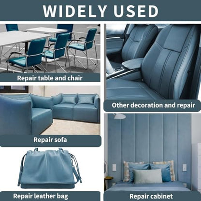 Lifeshoon Leather Repair Patches, Self Adhesive Vinyl for Couches Furniture - color: Blue, size: 3.5X79 inch