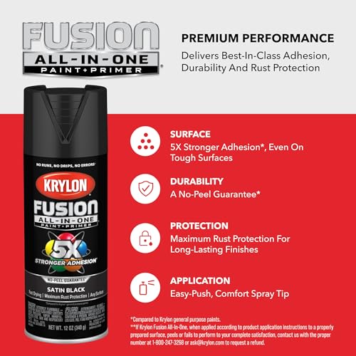 Krylon Fusion All-In-One, Matte, Glacier Gray, 12 oz - color: Glacier Gray, size: 12 Ounce (Pack of 1), style: Matte
