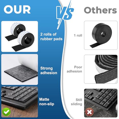 Rubber Feet 2 Rolls, Adhesive Rubber Pad, Non Slip Pads for Furniture and Electronics 1x40 inch - size: 2 Rubber Rolls 1x40 inch